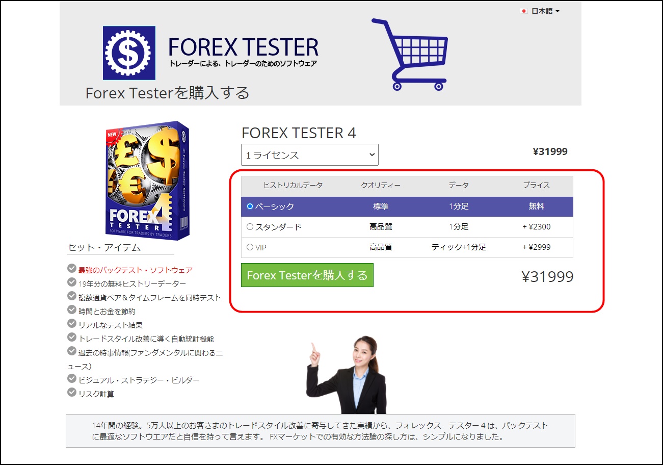 20770円 【冬バーゲン★】 Forex Tester 4 ベーシック１アカウント